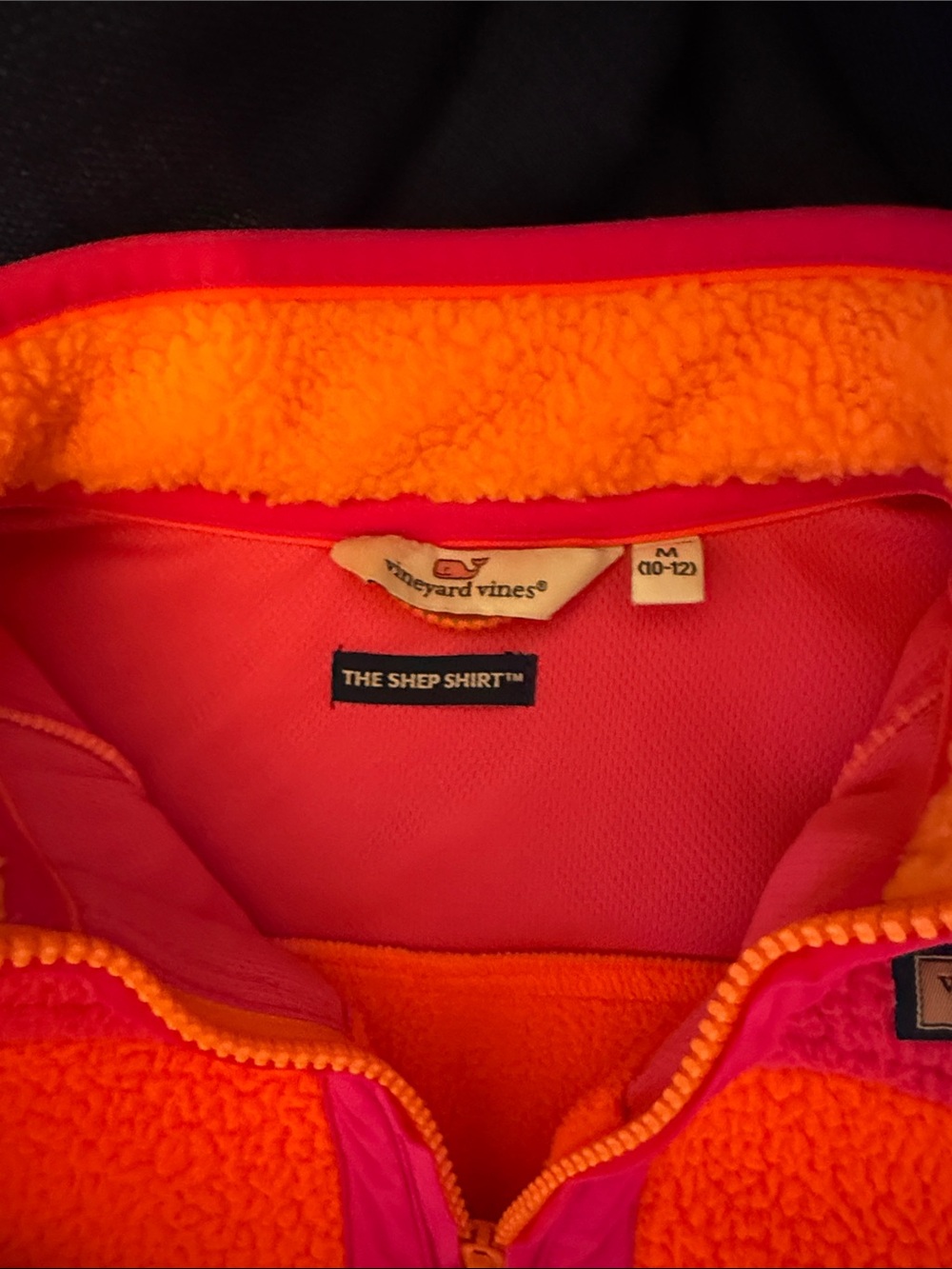 Vineyard Vines Pink & Orange Sherpa Pullover - Picture 5 of 6